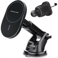 POWERTECH ασύρματος φορτιστής & βάση αυτοκινήτου PT-1241, 15W, μαύρος