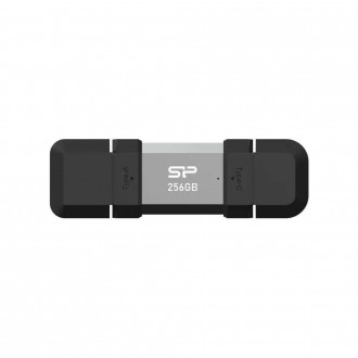 SILICON POWER USB Flash Drive C51, USB/USB-C, 256GB, 200MBps, ασημί