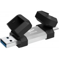 SILICON POWER USB Flash Drive C51, USB/USB-C, 256GB, 200MBps, ασημί