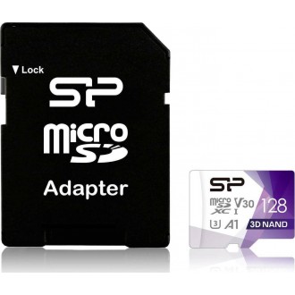 SILICON POWER κάρτα μνήμης microSDXC Superior, 128GB, C10 UHS-I U3 A1 V30