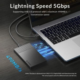ORICO θήκη για 2.5" SATA HDD/SSD 2526U3-V1, 5Gbps, μαύρη