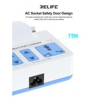 RELIFE σταθμός φόρτισης RL-309H, USB/3x USB-C/3x DC/wireless, 72W, λευκός