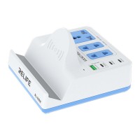 RELIFE σταθμός φόρτισης RL-309H, USB/3x USB-C/3x DC/wireless, 72W, λευκός