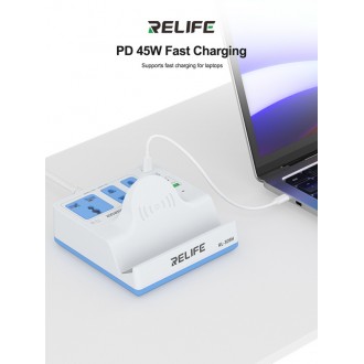 RELIFE σταθμός φόρτισης RL-309H, USB/3x USB-C/3x DC/wireless, 72W, λευκός