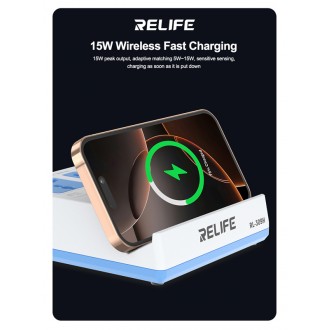 RELIFE σταθμός φόρτισης RL-309H, USB/3x USB-C/3x DC/wireless, 72W, λευκός