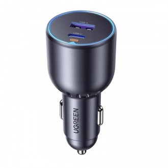 Ugreen EC701 Φορτιστής Αυτοκινήτου 63W με Θύρες: 1xUSB 1xType-C Μαύρο Χρώμα