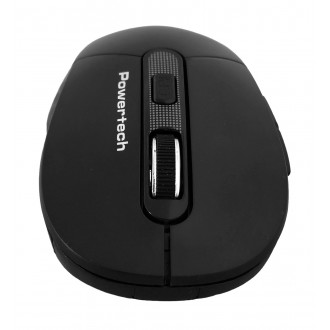 POWERTECH ασύρματο ποντίκι PT-1466, USB δέκτης, έως 1600DPI, μαύρο