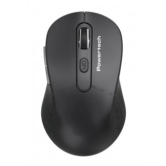 POWERTECH ασύρματο ποντίκι PT-1466, USB δέκτης, έως 1600DPI, μαύρο