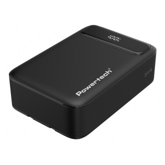 POWERTECH power bank PT-1504 με καλώδια & οθόνη, 20000mah, 22.5W, μαύρο