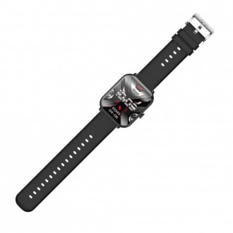 Smartwatch Hoco Y3 Pro IP67 Screen 1.95" 350mAh v5.1 με Δυνατότητα Κλήσεων Silicon Band Μαύρο