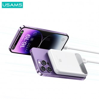 Usams CD214 Mosaic Series Power Bank 10000mAh 20W με Θύρα USB-A και Θύρα USB-C Power Delivery / Quick Charge 3.0 Λευκό