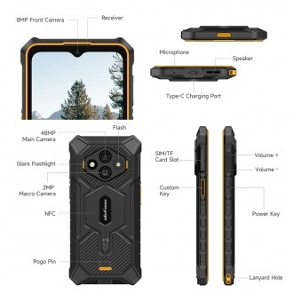 ULEFONE smartphone RugKing 3 Pro, 6.56", 8/128GB, 5700mAh, IP68/IP69K, μαύρο