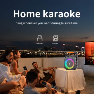 JYX φορητό ηχείο T26-T με 2x μικρόφωνα, 20W, 4000mah, LED, μαύρο