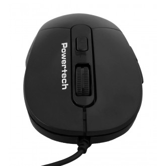 POWERTECH ενσύρματο ποντίκι PT-1467, οπτικό, έως 1600DPI, μαύρο