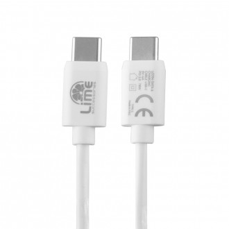 LIME TYPE C GAN PD 3.0 SUPER FAST TRAVEL LTC54W 54W 5V-9V 4.0A/12V 3.5A/20V 2.7A+ΦΟΡΤΙΣΗΣ-DATA LCC04 TYPE C TO TYPE C 78W WHITE