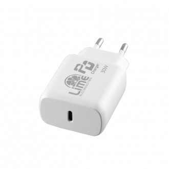 LIME TYPE C PD 3.0 SUPER FAST TRAVEL LTC30W 30W 4.0A + ΦΟΡΤΙΣΗΣ-DATA LCC03 TYPE C TO TYPE C 40W ΛΕΥΚΟΣ