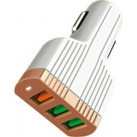 Ldnio C702Q Φορτιστής Αυτοκινήτου Γρήγορης Φόρτισης με Θύρες: 3xUSB Λευκός