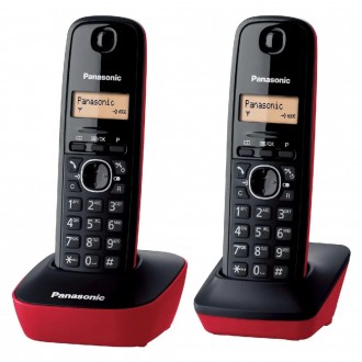 Ασύρματο Ψηφιακό Τηλέφωνο Panasonic KX-TG1612 Μαύρο - Κόκκινο EU