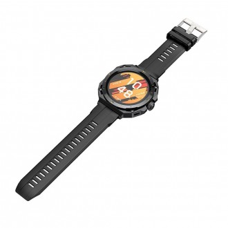 Smartwatch Hoco Y14 IP67 IPS Οθόνη 1.32" 200mAh V5.0 με Δυνατότητα Κλήσεων και 2 Λουράκια Μαύρο/Άσπρο