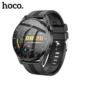 Smartwatch Hoco Y9 IP68 TFT HD IPS 3.5D Touch Screen 1.36" 300mAh με Δυνατότητα Κλήσεων Μαύρο