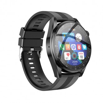 Smartwatch Hoco Y9 IP68 TFT HD IPS 3.5D Touch Screen 1.36" 300mAh με Δυνατότητα Κλήσεων Μαύρο