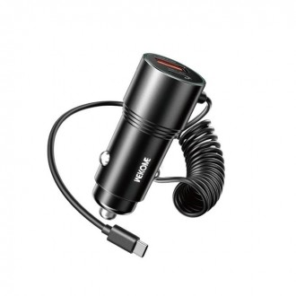 Φορτιστής Αυτοκινήτου 66W WK WP-C51 2 Θέσεων, με καλώδιο USB-C 30W Μαύρο