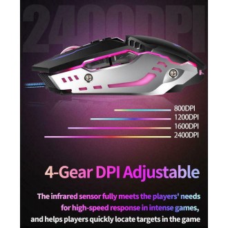 Aula Mountain S30 RGB Gaming Ποντίκι Ασημί