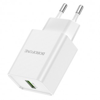 Φορτιστής τοίχου Borofone BN5 Jingrui – USB – QC 3.0 18W λευκό