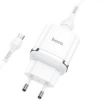 Φορτιστής ταξιδιού HOCO N3 USB A + καλώδιο USB A σε Micro USB QC3.0 3A 18W λευκό