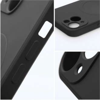 Θήκη Air SILICONE MAG COVER (μεγάλη τρύπα) συμβατή με MagSafe  για iPhone 17 AIR Μαύρη