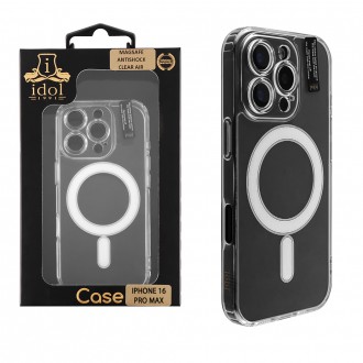IDOL 1991 ΘΗΚΗ IPHONE 16 PRO MAX 6.9" MAGSAFE ANTISHOCK CLEAR AIR BACK COVER TPU FULL CAMERA PROTECTION ΔΙΑΦΑΝΗ