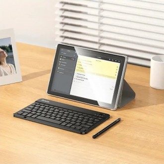 Tablet Hoco. A15 10.1" 4G 6GB/128GB Super Thin MicroSD Android 14 4000mAh με Πληκτρολόγιο Θήκη και Στυλό Ασημί