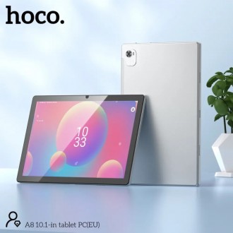 Tablet Hoco. A8 10,1" 6GB/128GB ΒΤ5.0 5000mAh 4G Ασημί με Θήκη Book