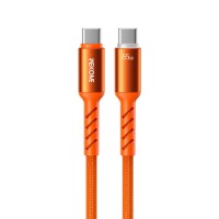 Καλώδιο Φόρτισης με LED WK WDC-C14 USB-C to USB-C PD 65W 1.2m Πορτοκαλί