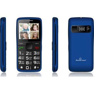 POWERTECH κινητό τηλέφωνο Sentry Eco V2, dual SIM, πλήκτρο SOS, μπλε