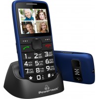 POWERTECH κινητό τηλέφωνο Sentry Eco V2, dual SIM, πλήκτρο SOS, μπλε