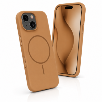 Θηκη Silicone Thin Mag case for iPhone 17 caramel