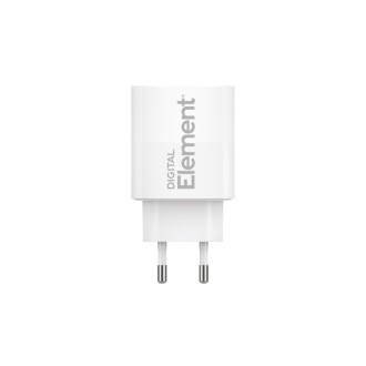 Φορτιστής Σπιτιού GaN PD 30W Element CH-250PD 1 Θέσης, με καλώδιο Lightning PD 27W 1m Λευκό