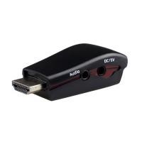 POWERTECH adapter HDMI 19pin to VGA CAB-H076, audio jack, USB power