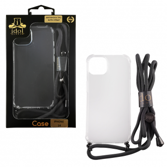 IDOL 1991 ΘΗΚΗ IPHONE 14 6.1" ANTISHOCK AIR TPU ΜΕ ΚΟΡΔΟΝΙ CAMERA GUARD ΔΙΑΦΑΝΗ