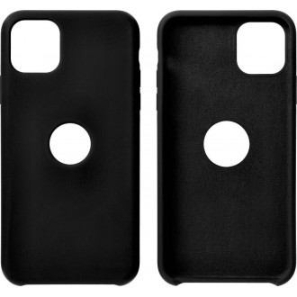 Θήκη Forcell Logo Hole Back Cover Σιλικόνης Μαύρη για Apple iPhone 12 Pro Max