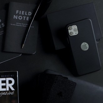 Θήκη Forcell Logo Hole Back Cover Σιλικόνης Μαύρη για Apple iPhone 12 Pro Max