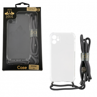 IDOL 1991 ΘΗΚΗ IPHONE 11 6.1" ANTISHOCK AIR TPU WITH STRAP FULL CAMERA PROTECTION ΔΙΑΦΑΝΗ