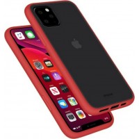 Mercury Peach Garden Hard Case with Silicone Frame Red Translucent for iPhone 11 Pro