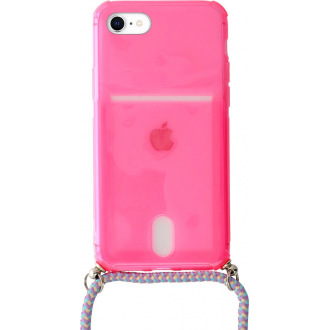 Θήκη με Λουράκι Strap Fluo Cord Silicone Case ροζ για iPhone 7 / 8 / SE 2020 / SE 2022