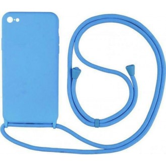 ΘΗΚΗ ΜΕ ΛΟΥΡΑΚΙ STRAP SILICONE CORD SILICONE CASE ANOIXTO ΜΠΛΕ ΓΙΑ IPHONE 7 / 8 / SE 2020 / SE 2022