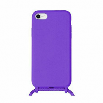 ΘΗΚΗ ΜΕ ΛΟΥΡΑΚΙ STRAP SILICONE CORD SILICONE CASE ΜΩΒ ΓΙΑ IPHONE 7 / 8 / SE 2020 / SE 2022