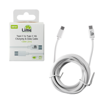 ΚΑΛΩΔΙΟ LIME USB-C TYPE C TO USB-C TYPE C 4.0A ΦΟΡΤΙΣΗΣ-DATA 2m LCC02 ΑΣΠΡΟ