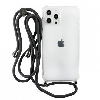 IDOL 1991 ΘΗΚΗ IPHONE 14 PLUS 6.7" ANTISHOCK AIR TPU WITH STRAP CAMERA GUARD ΔΙΑΦΑΝΗ