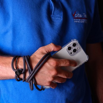 IDOL 1991 ΘΗΚΗ IPHONE 14 PLUS 6.7" ANTISHOCK AIR TPU WITH STRAP CAMERA GUARD ΔΙΑΦΑΝΗ